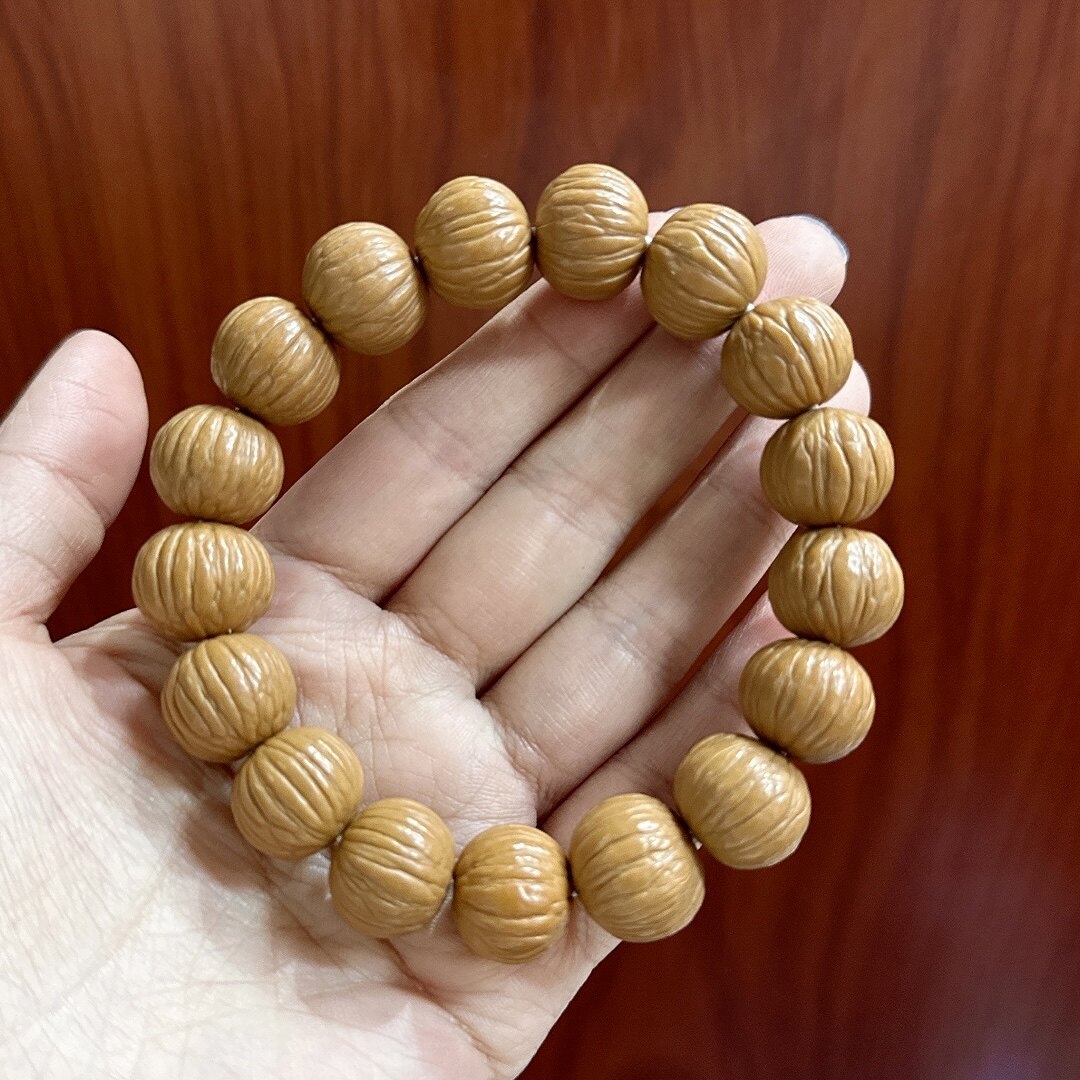 a743天然野生猴头小核桃双鳍南瓜桩无雕刻文玩手串京八棱土豪凤羽