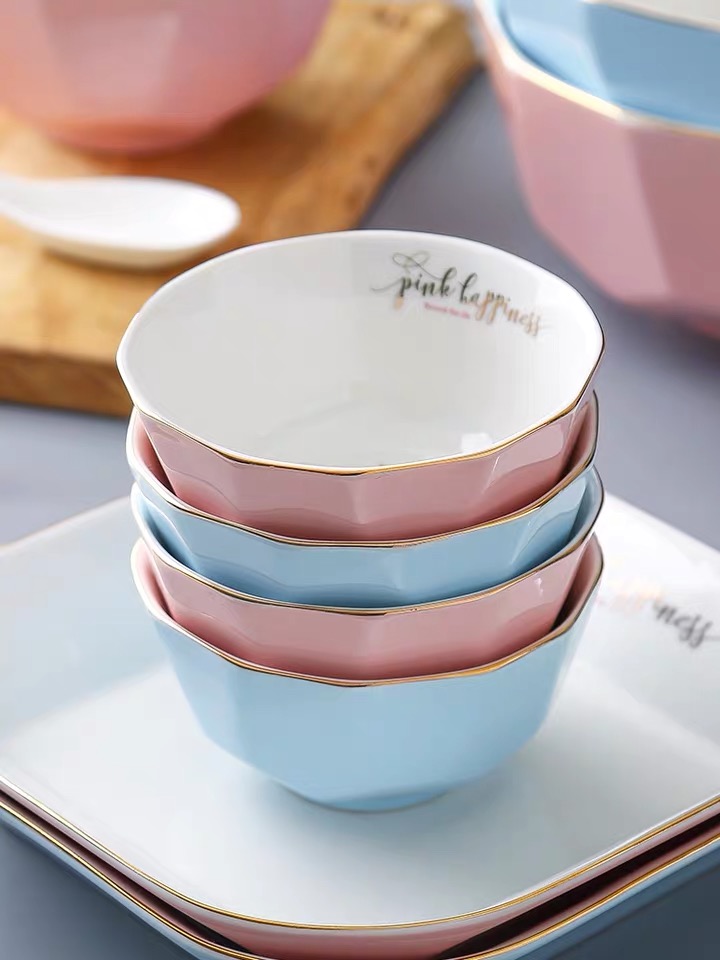 凯皇德菱形网红可爱风情侣餐具