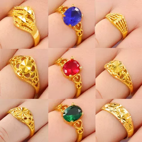 Модное золотое долговечное кольцо, в цветочек