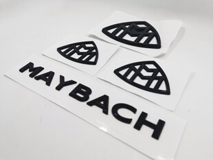 适用于奔驰迈巴赫S450 S560 S650 S680L黑色车标AMG标S63L贴标