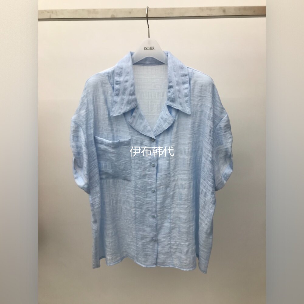 ESCHER韩国东大门正品代购26夏款 翻领西服领宽松卷袖衬衫女
