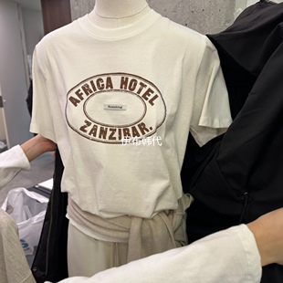 REMAKING韩国东大门正品代购26春款 圆领休闲贴标字母短袖T恤女