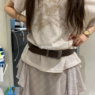 复古金属扣铆钉休闲时尚腰带皮带