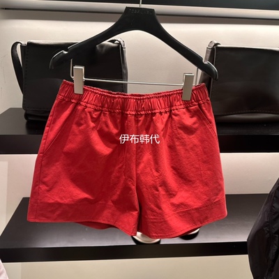 松紧腰纯色休闲抽绳百搭短裤