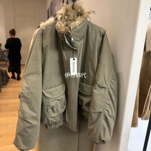 冬款 代购 仿皮草毛绒内里短外套夹克女 ARE韩国东大门正品