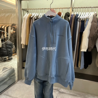 立领抽绳休闲宽松加绒卫衣