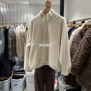 立领纯色摇粒绒拉链套头卫衣外套 25冬款 GREEK韩国东大门正品 代购