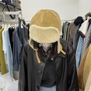 BREATHE韩国东大门正品代购冬 圆顶皮毛一体保暖护耳翻毛皮雷锋帽