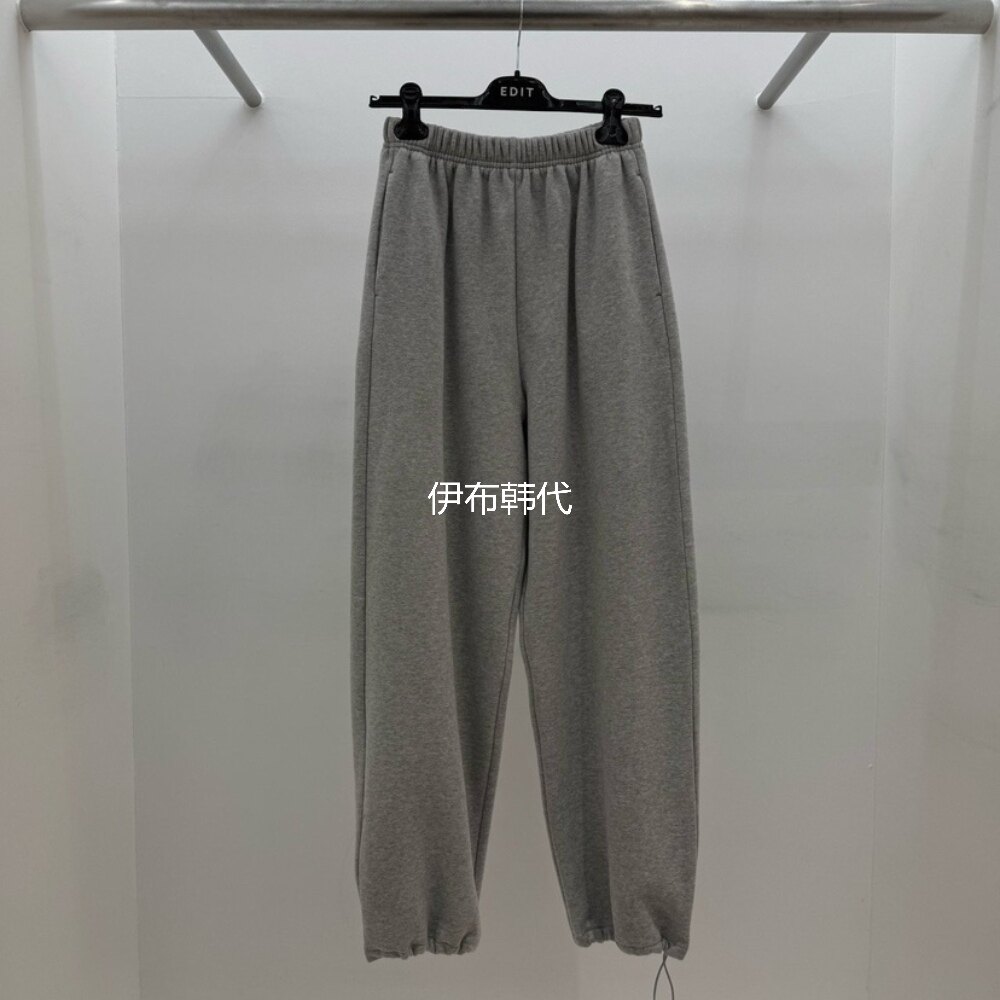 松紧腰休闲裤脚抽绳加绒宽松卫裤