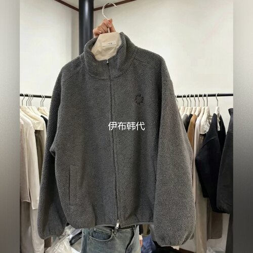 连帽摇粒绒宽松拉链保暖外套