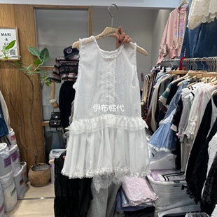26春款 代购 蕾丝飞边休闲背心裙连衣裙 CO韩国东大门正品 MARI