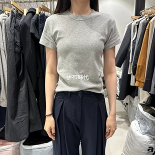 正肩短袖 GREEK韩国东大门正品 圆领休闲纯色修身 25冬款 T恤女 代购