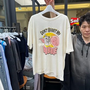 LE ETOILE韩国东大门正品代购26夏款 圆领卡通小猫短袖T恤女