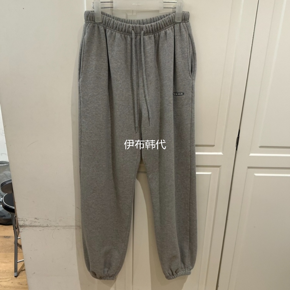 松紧腰休闲字母加绒拉绒卫裤