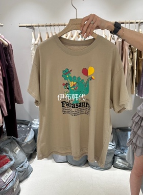 CONNAUGHT/DAILYJUD韩国东大门代购26夏 圆领恐龙休闲卡通短袖T恤