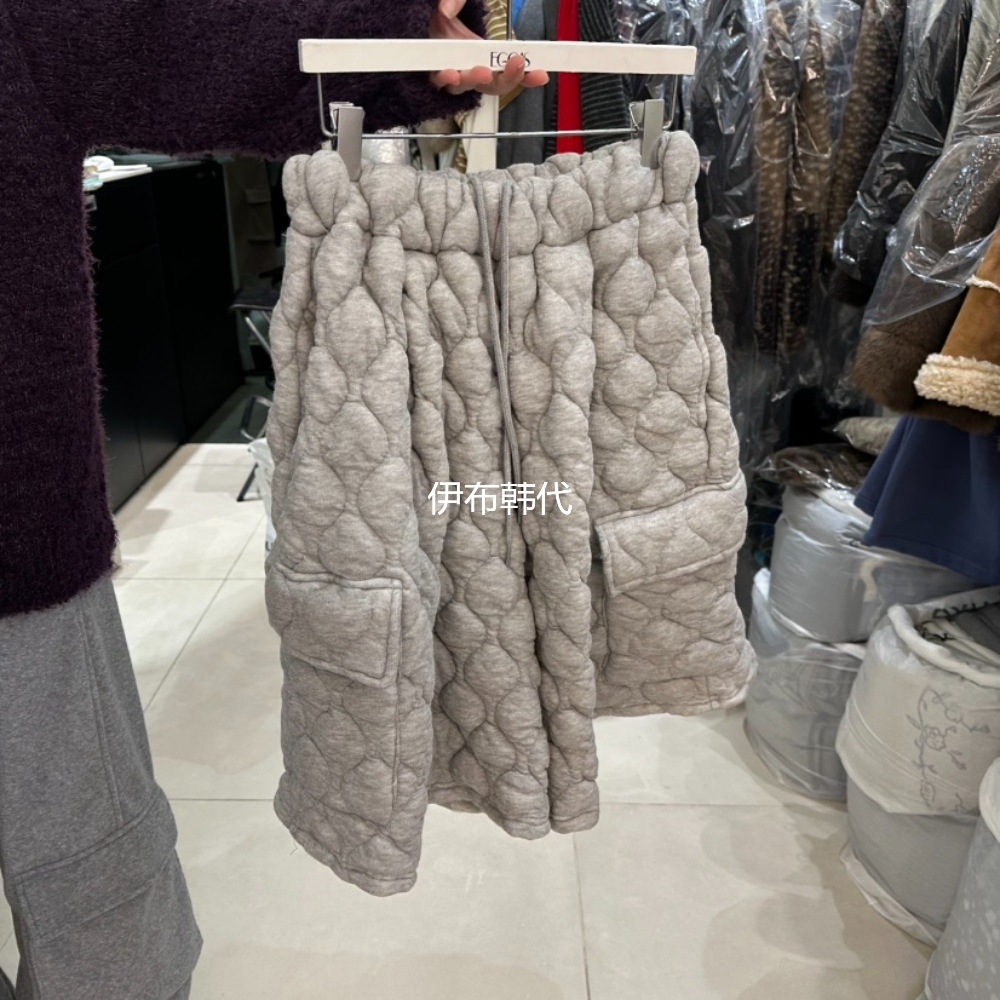 松紧腰夹棉休闲厚款宽松短裤中裤