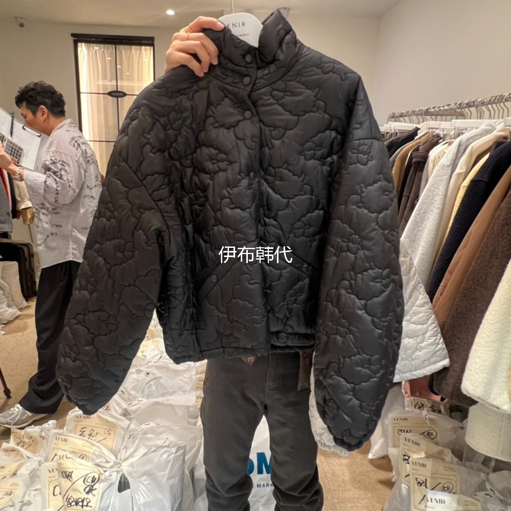 纯色小绵羊印花棉衣短款棉服外套