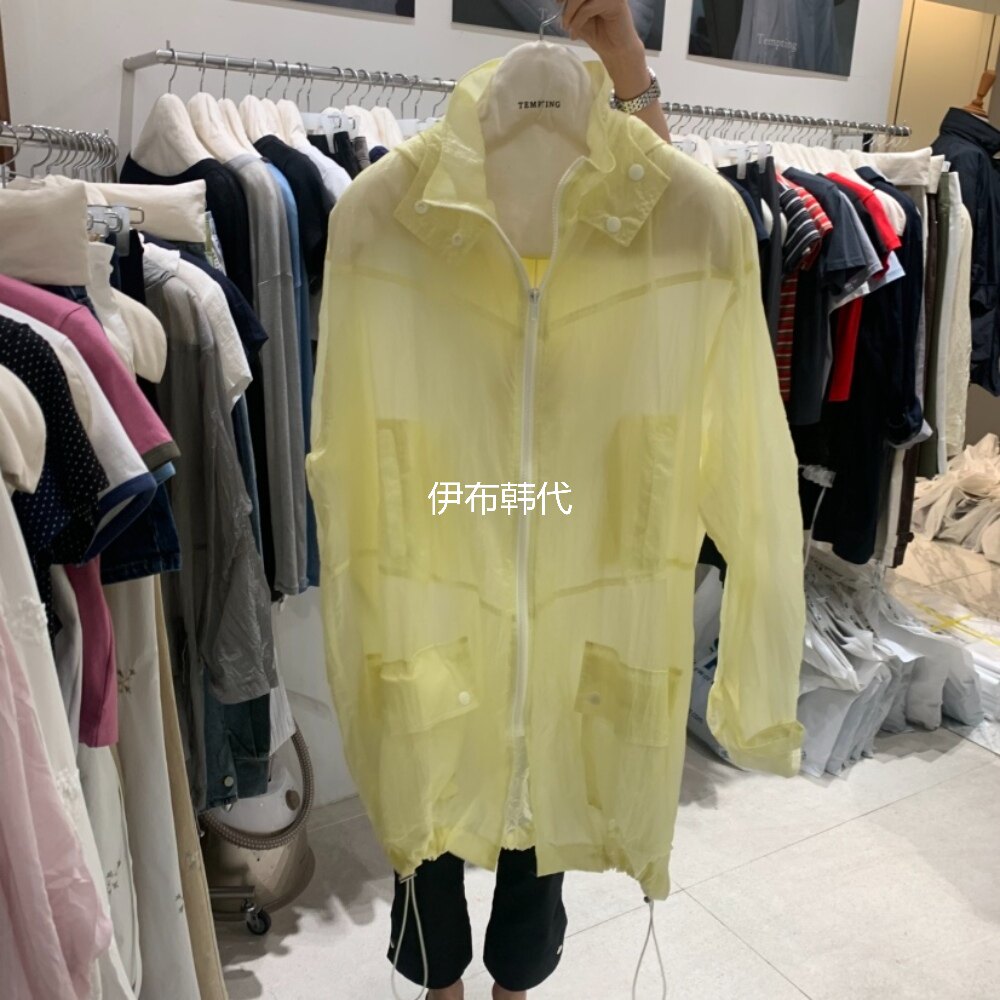 TEMPTING韩国东大门正品代购26春款 连帽薄款休闲中长防晒服外套