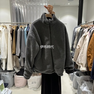 立领仿羊羔毛绒双面两穿保暖外套 25冬款 GREEK韩国东大门正品 代购