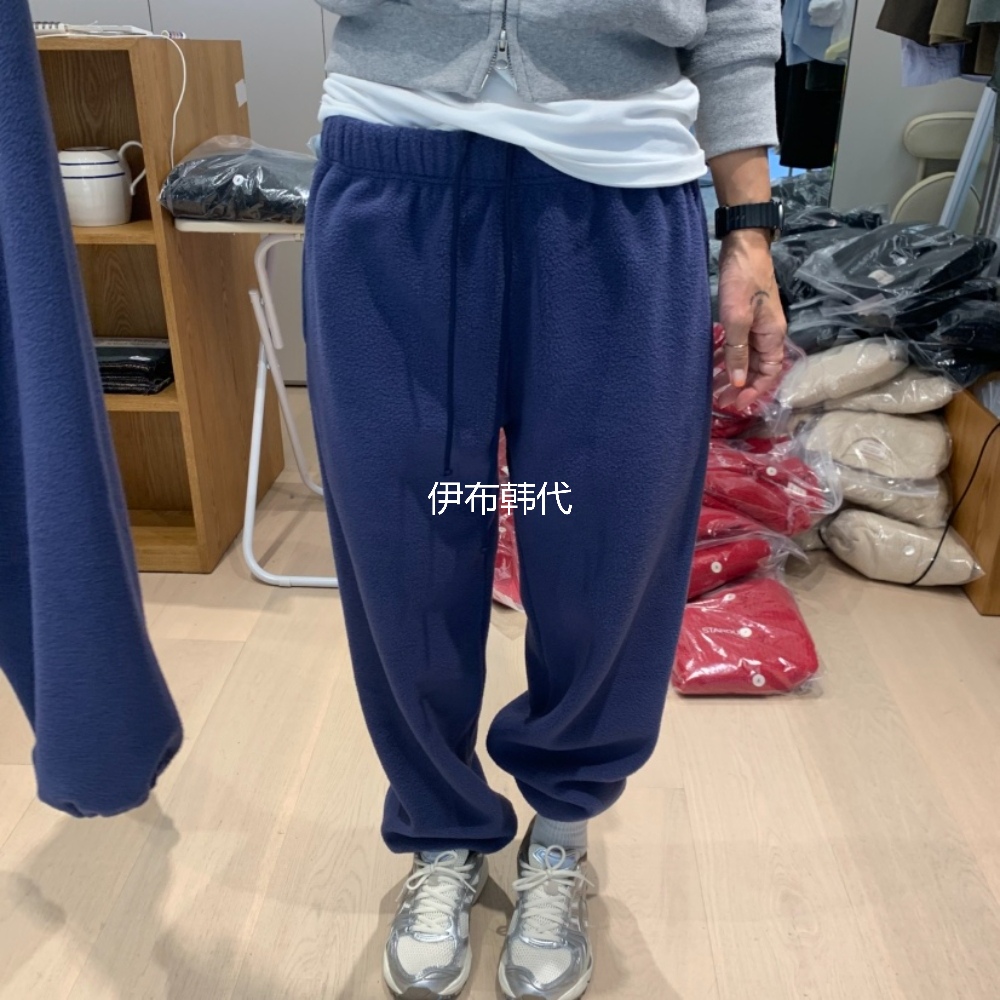 休闲保暖摇粒绒磨毛束脚卫裤