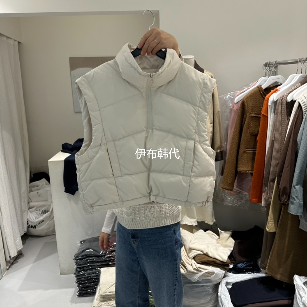 立领拉链套头羽绒马夹坎肩