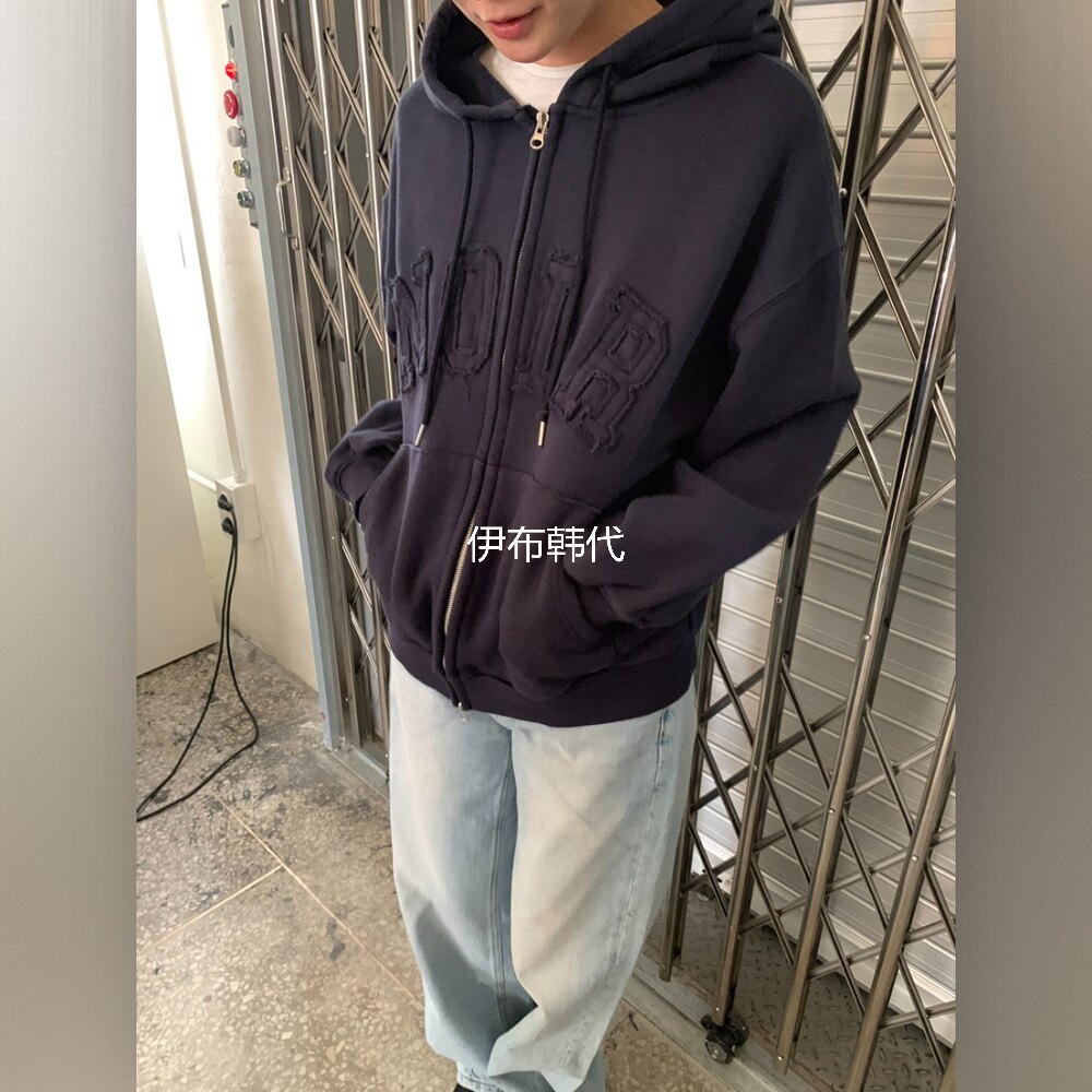 OURS韩国东大门正品代购26春款 连帽贴布拉链卫衣开衫外套长裤