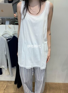 圆领拼接边宽松中长百搭背心