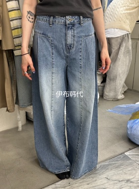 FOUNDATION韩国东大门正品代购26春款 磨白休闲裤线直筒裤牛仔裤