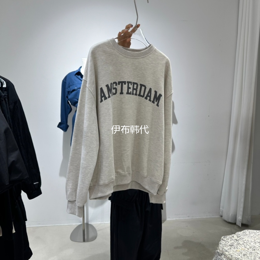 圆领休闲字母棉质宽松卫衣