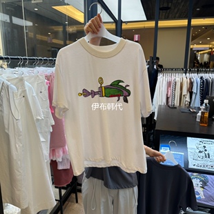 LE ETOILE韩国东大门正品代购26夏款 彩色抽象图案宽松短袖T恤女