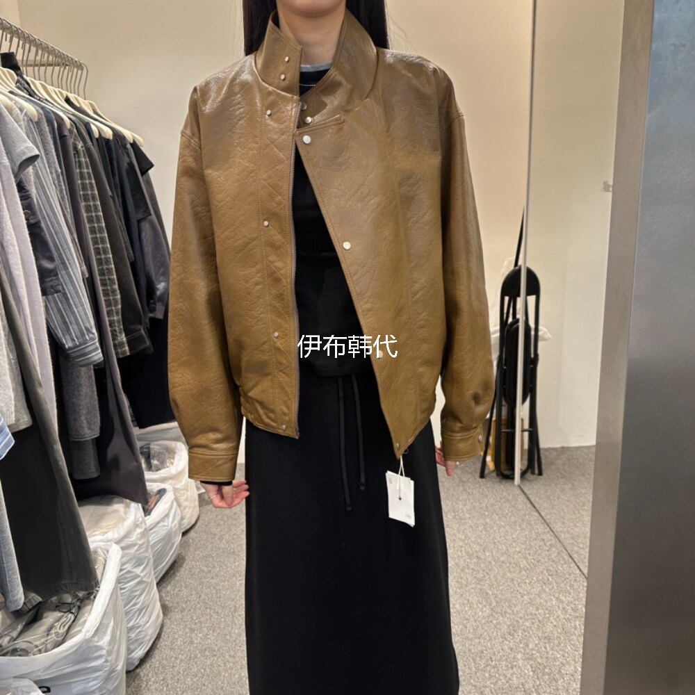 ALTER韩国东大门正品代购26春 立领休闲皮衣光面PU夹克外套