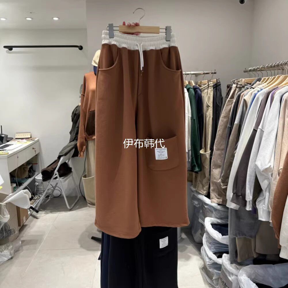 IN KIRA韩国东大门正品26春季新款 松紧腰休闲口袋直筒裤卫裤现货