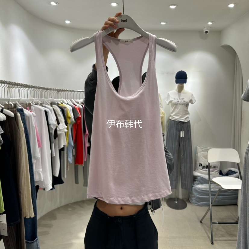 INNI 韩国东大门正品代购25夏款 棉质休闲宽松工字打底背心女
