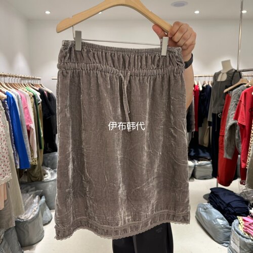 26秋松紧丝绒天鹅绒抽绳半裙