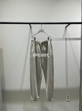 MUCH MORE韩国东大门正品代购冬 松紧腰纯色休闲裤脚抽绳宽松卫裤