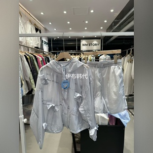 SIMPLE PARK韩国东大门代购26夏款 连帽立体蝴蝶结防晒衫短裤套装