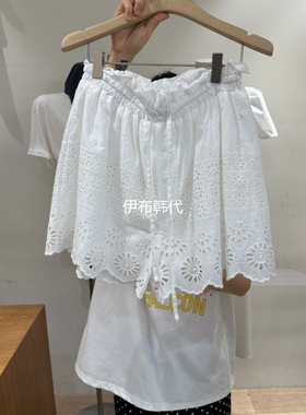 ASSEMBLY韩国东大门正品代购26夏款 松紧腰镂空花朵抽绳宽松短裤