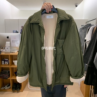 THE STARDUST韩国东大门代购26冬 翻领棉绒内里宽松棉衣棉服外套