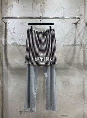 VANTA韩国东大门正品代购26春款 休闲条纹半裙假两件裤裙长裤