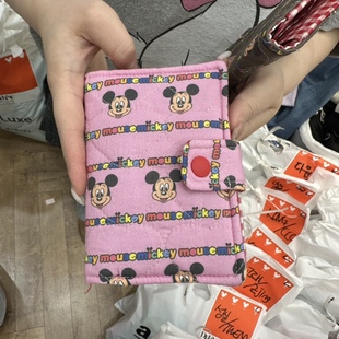 伊布 韩国东大门正品代购 可爱卡通老鼠布艺收纳包护照夹卡包