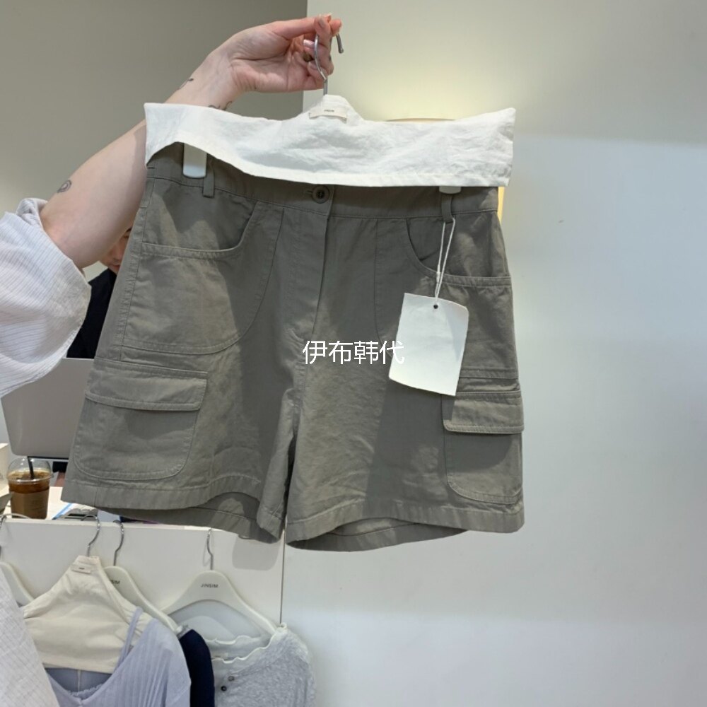 JINSIM韩国东大门正品代购26春款 纯色休闲多口袋时尚百搭短裤女