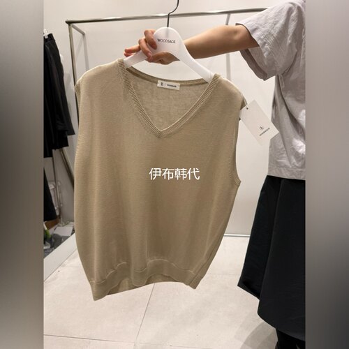 V领薄款休闲套头针织背心坎肩
