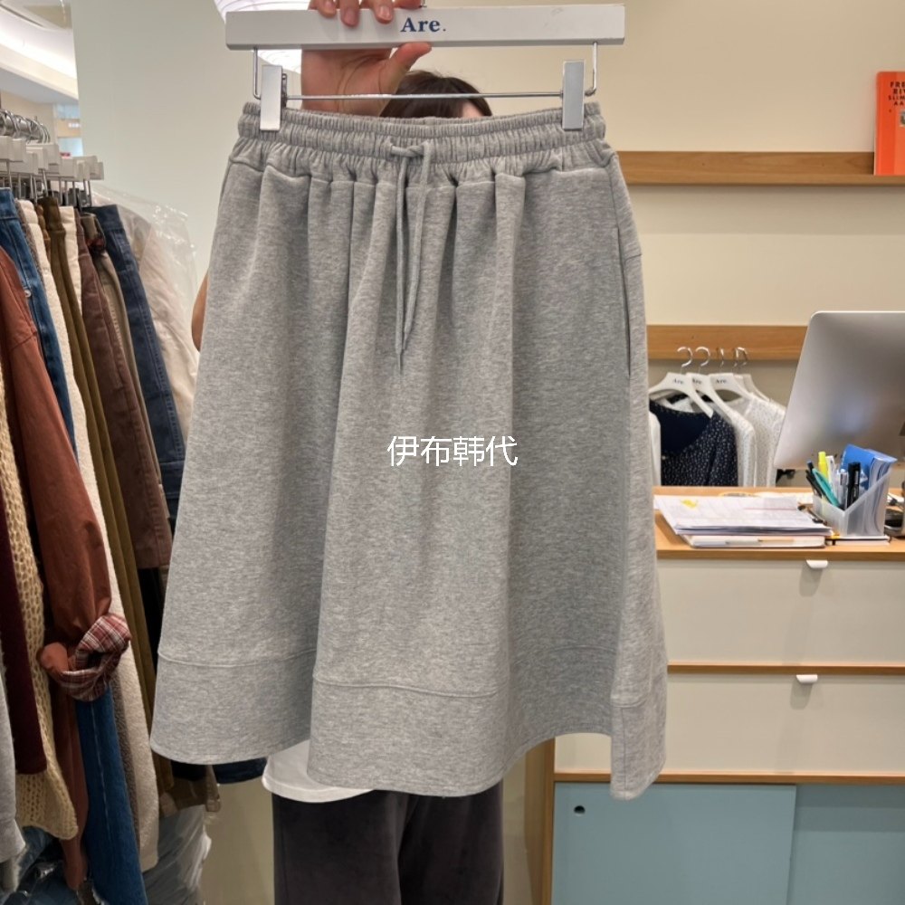 ARE韩国东大门正品代购26春款 圆领休闲纯色抽绳半裙短裙卫裙女,女装/女士精品,半身裙,淘宝优惠券,粉丝福利购,淘宝优惠卷