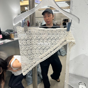 HELVETICA韩国东大门代购26夏款 蕾丝花朵绑带三角巾屁帘裙遮半裙
