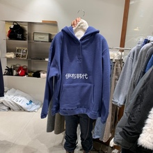 TEMPTING韩国东大门正品代购25冬款 连帽纽扣摇粒绒宽松卫衣长裤