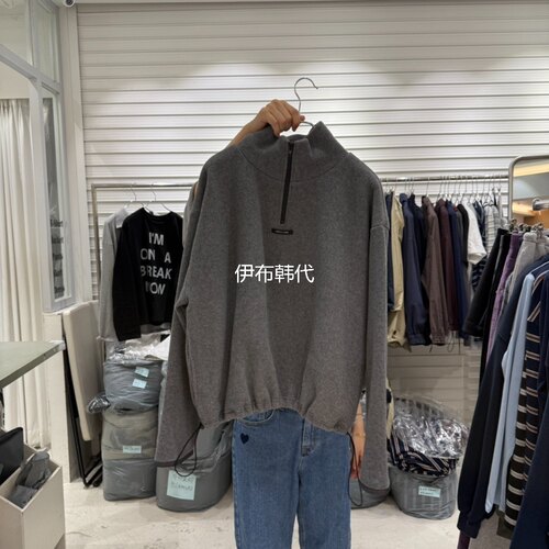 立领拉链休闲套头卫衣外套