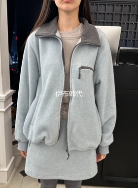 ETER韩国东大门正品代购25冬款 翻领摇摇粒绒链休闲时尚保暖外套