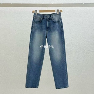 STATEMENT韩国东大门正品代购26春款 磨白做旧休闲小直筒裤牛仔裤