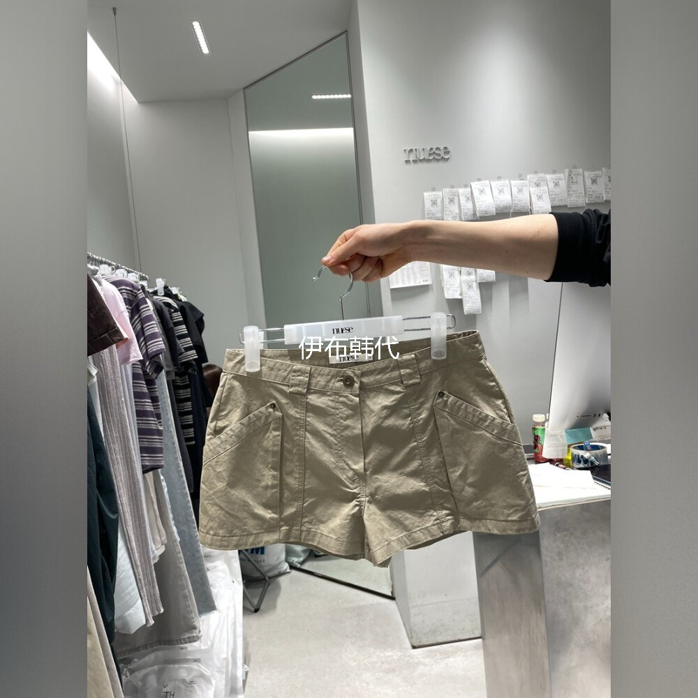 NUESE韩国东大门正品代购26夏款 纯色休闲口袋时尚超短裤女