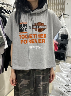 VANTA韩国东大门正品代购26夏款 连帽休闲字母卫衣宽松背心上衣